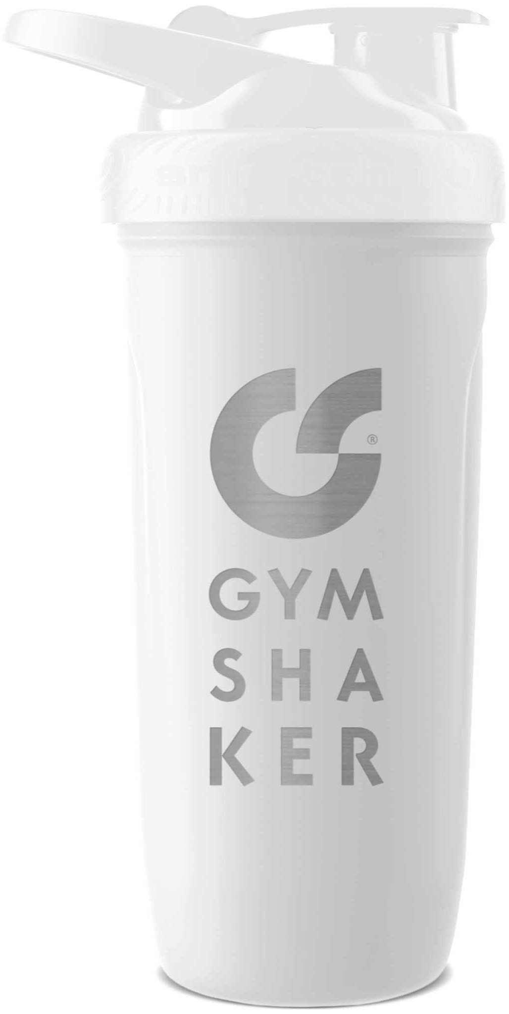 GYMSHAKER Protein Shaker Edelstahl Weiß